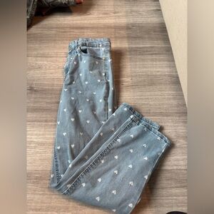 Heart Patterned Blue Jeans - size 29